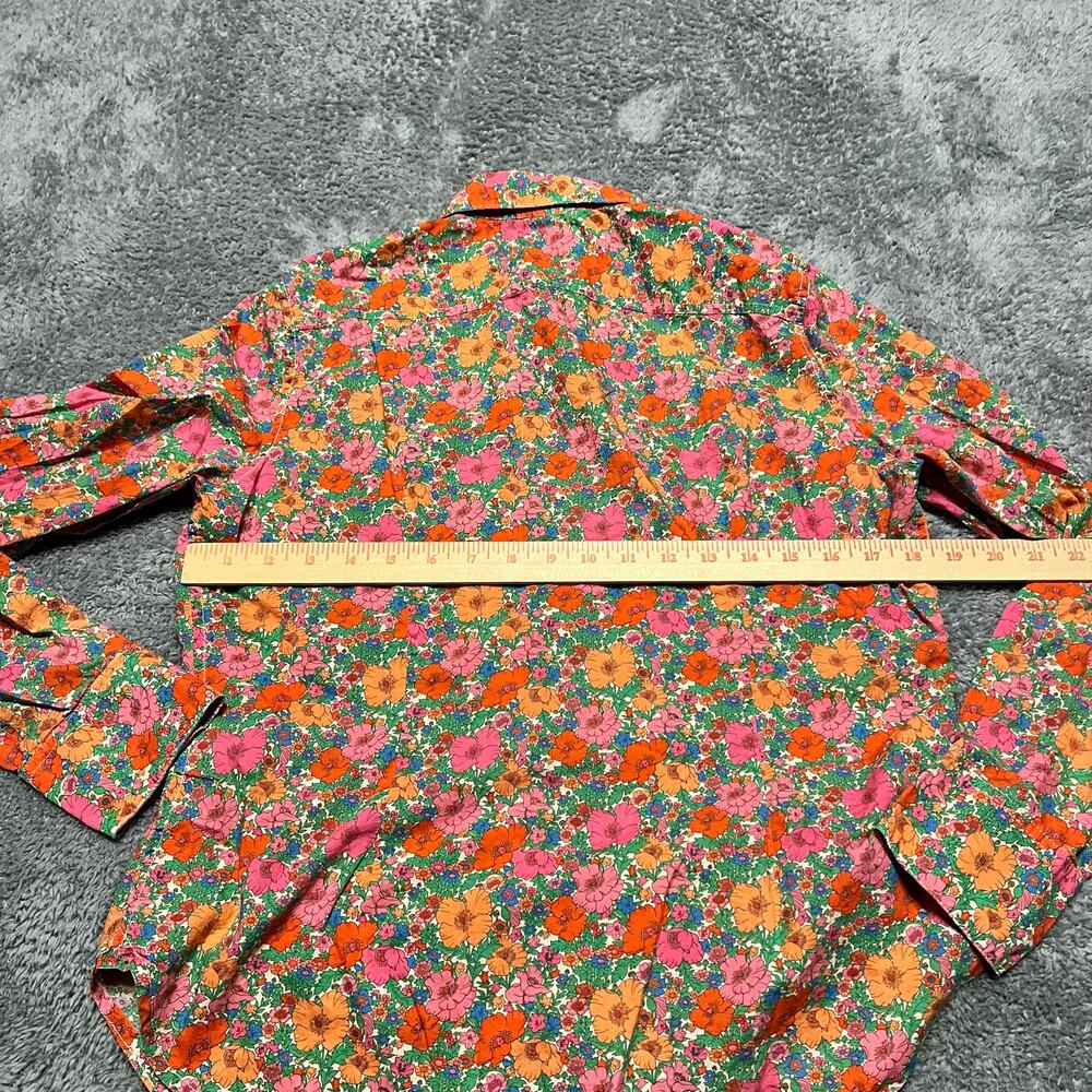 J Crew Shirt Womens 8 Floral Liberty Meadow Song  Button Ling Sleeve - Picture 4 of 8